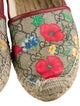 Gucci Flora Print Leather Trim Embellishment Espadrilles