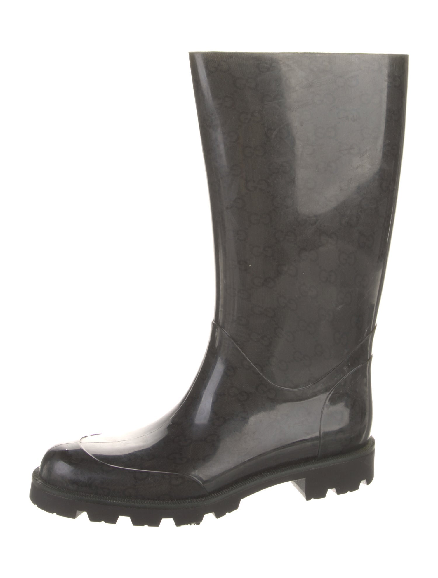 Gucci Running GG Logo Rubber Rain Boots