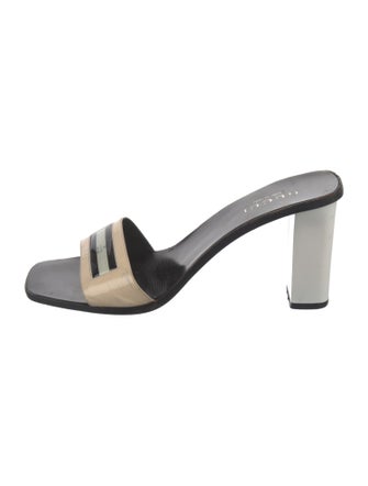 Gucci Patent Leather Colorblock Pattern Slides