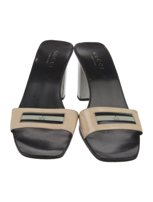 Gucci Patent Leather Colorblock Pattern Slides