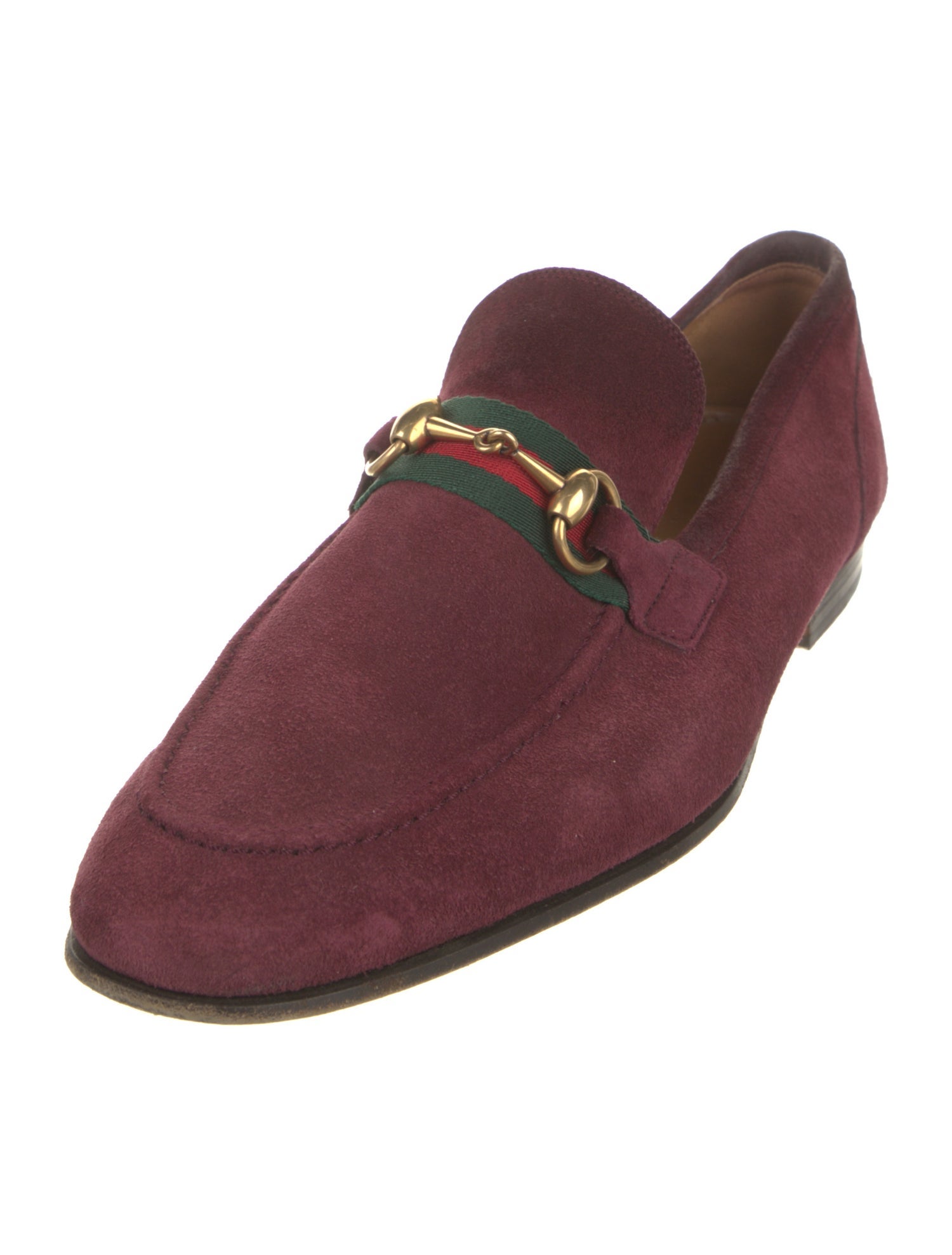 Gucci Web Accent Suede Dress Loafers