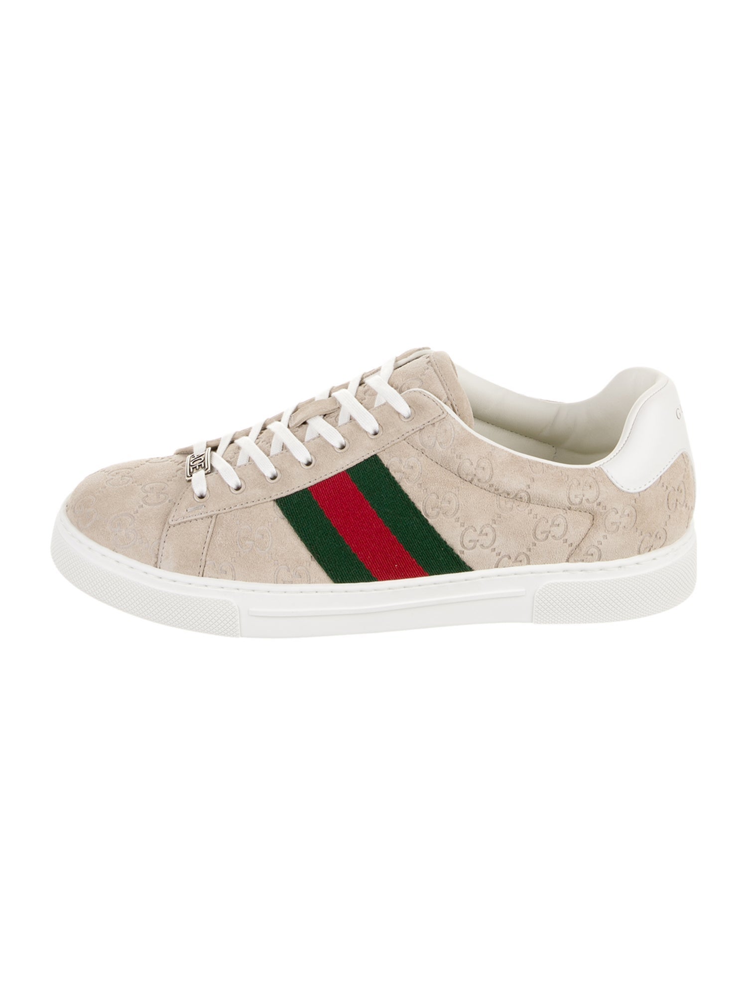 Gucci Suede Colorblock Pattern Sneakers