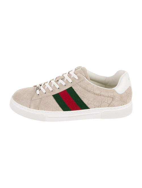 Gucci Suede Colorblock Pattern Sneakers