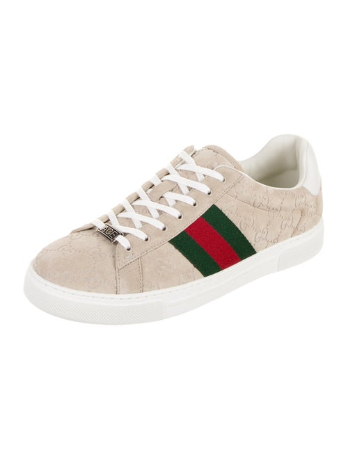Gucci Suede Colorblock Pattern Sneakers