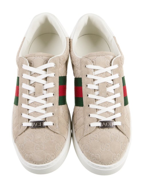 Gucci Suede Colorblock Pattern Sneakers