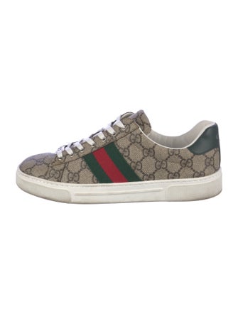 Gucci GG Supreme Leather Trim Embellishment Sneakers