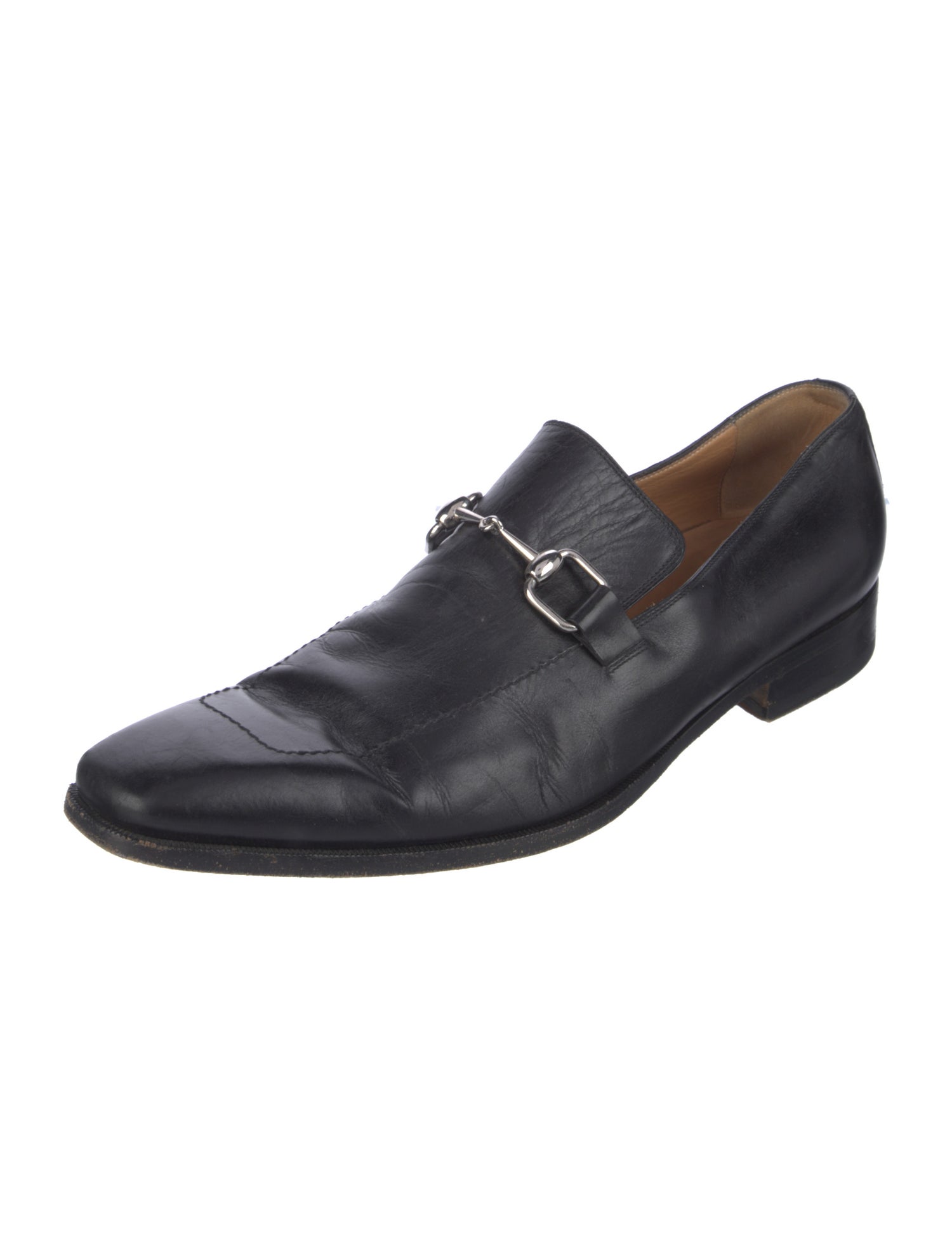 Gucci Horsebit Accent Leather Dress Loafers