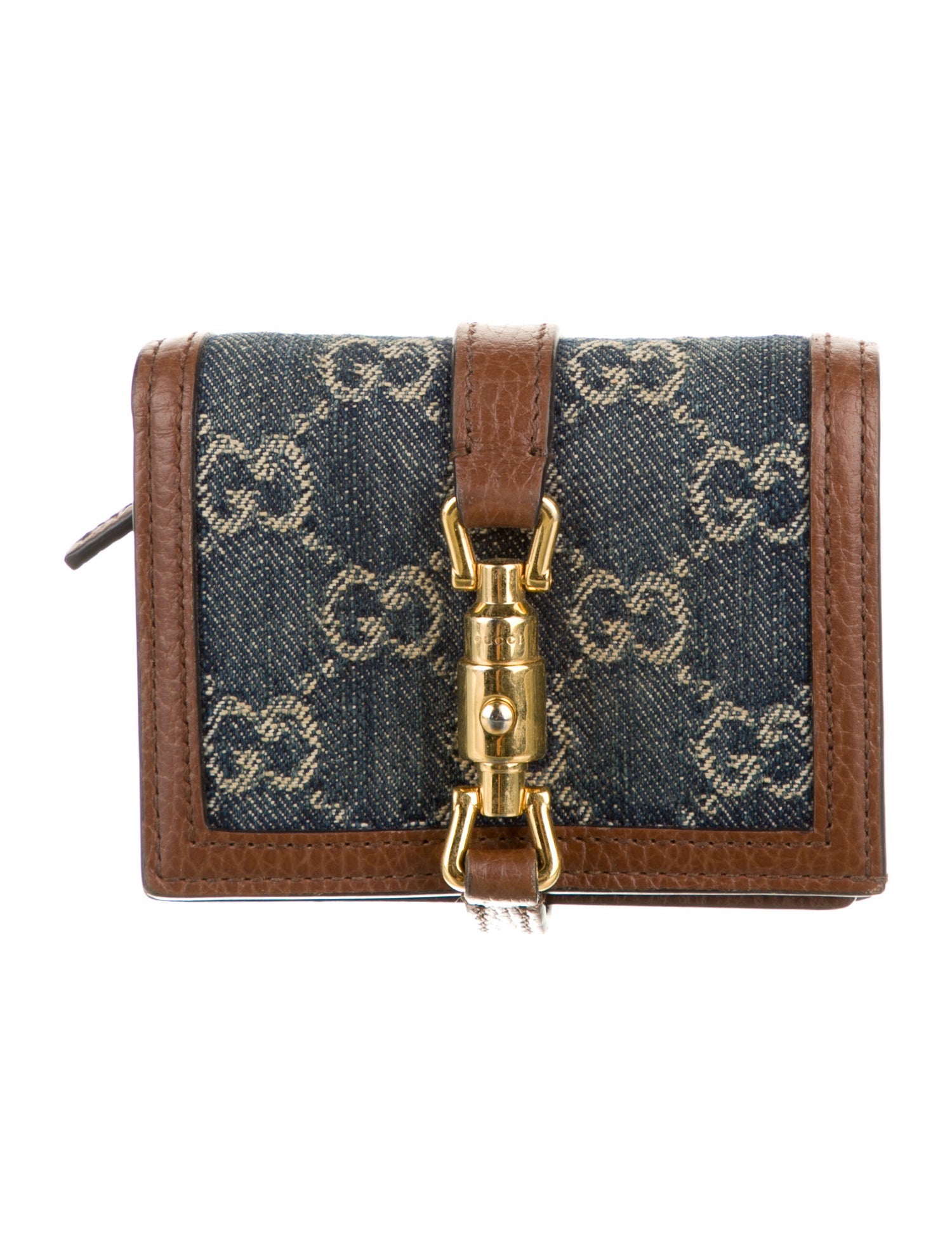 Gucci Jackie 1961 Card Case GG Supreme GG Denim Compact Wallet