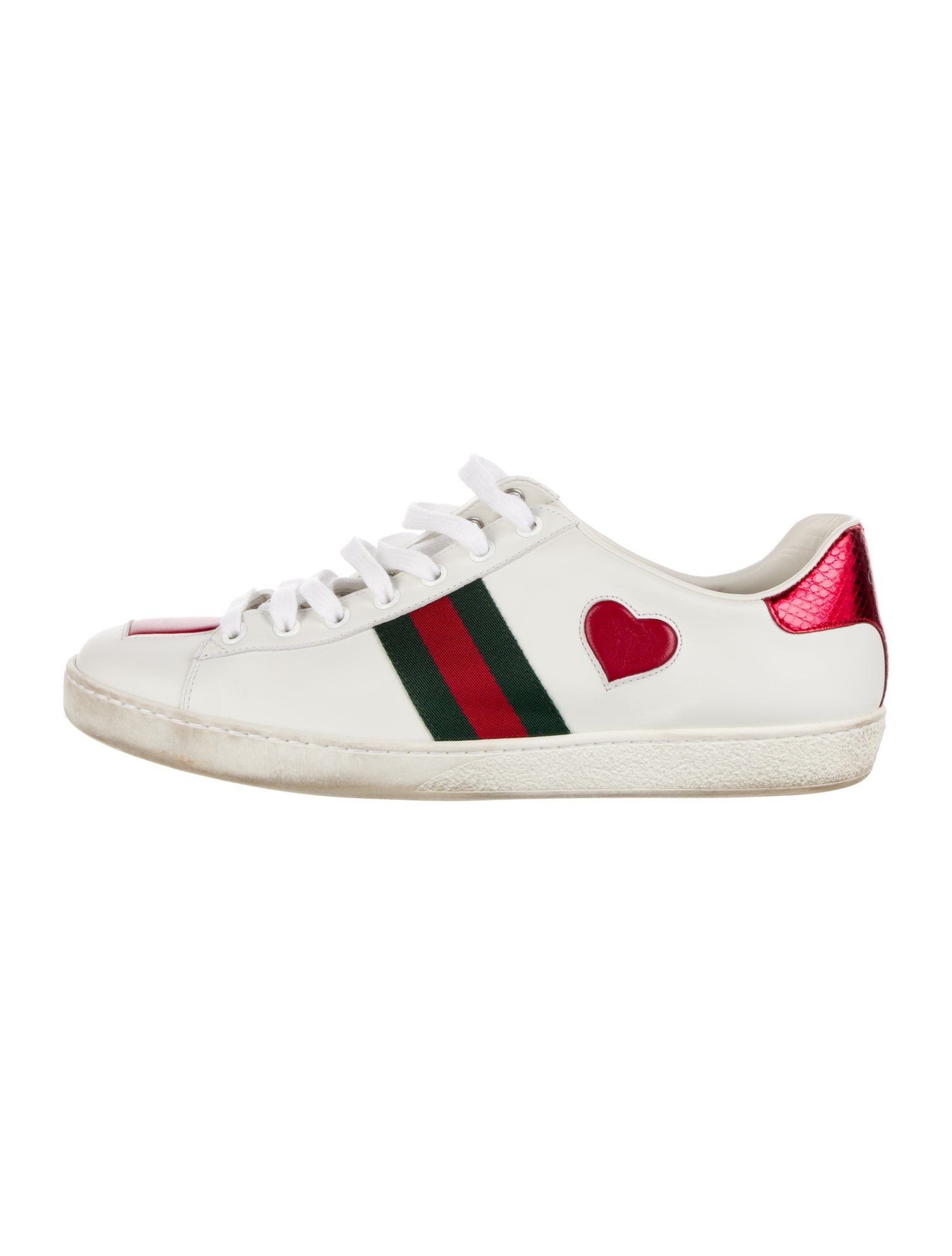 Gucci Web Accent Leather Sneakers