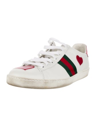 Gucci Web Accent Leather Sneakers