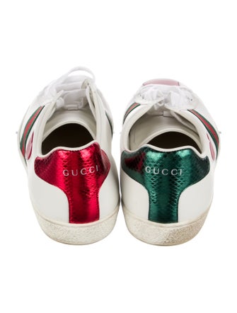Gucci Web Accent Leather Sneakers