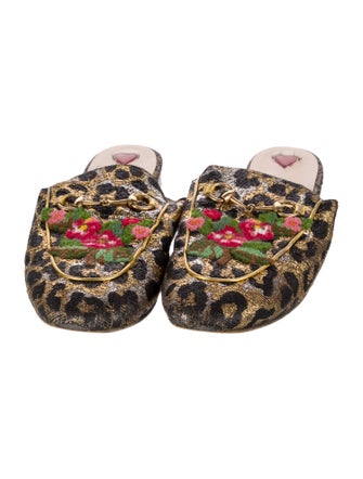 Gucci Horsebit Accent Animal Print Mules