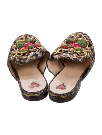 Gucci Horsebit Accent Animal Print Mules