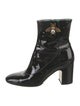 Gucci Faux Pearl Accents Patent Leather Boots