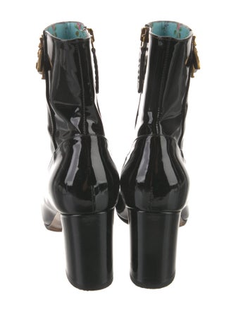 Gucci Faux Pearl Accents Patent Leather Boots
