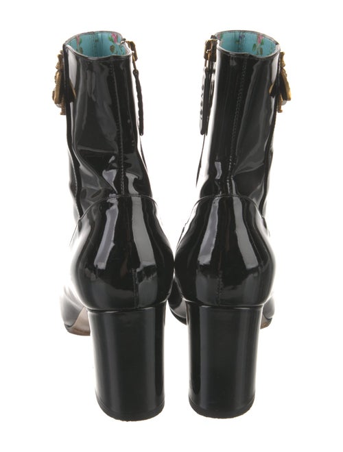 Gucci Faux Pearl Accents Patent Leather Boots