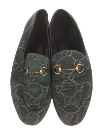 Gucci Horsebit Accent Velvet Loafers