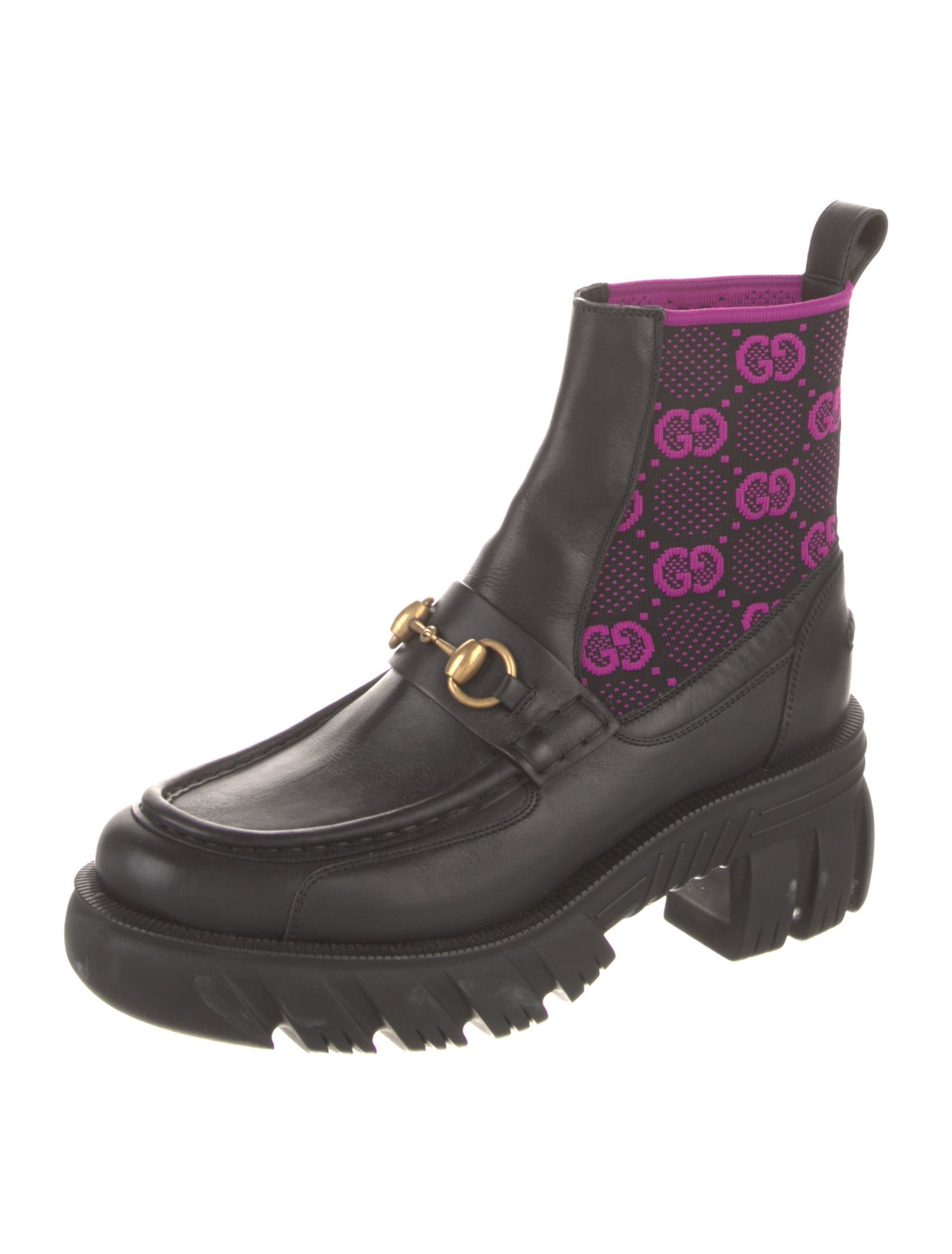 Gucci Horsebit Accent Leather Combat Boots