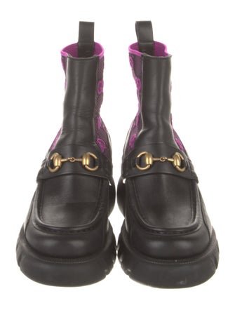 Gucci Horsebit Accent Leather Combat Boots