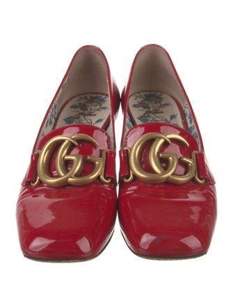 Gucci Double G Logo Patent Leather Pumps