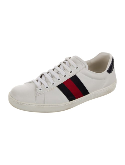 Gucci Web Accent Leather Sneakers