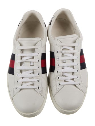 Gucci Web Accent Leather Sneakers