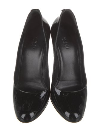 Gucci Interlocking G Logo Patent Leather Pumps
