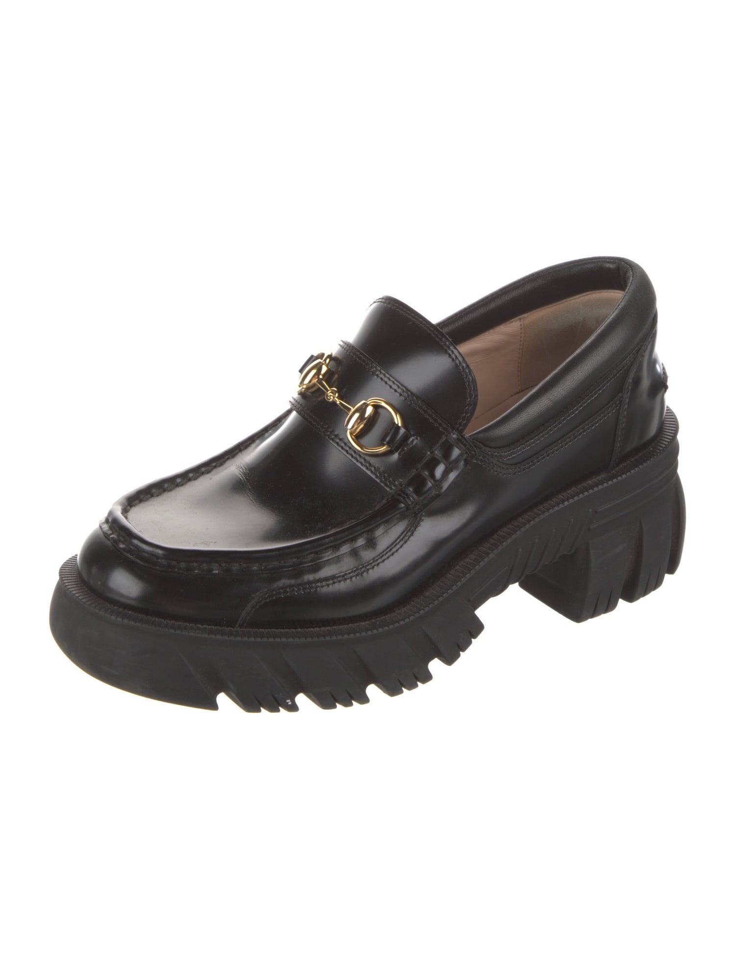 Gucci Horsebit Accent Leather Pumps