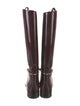Gucci Web Accent Patent Leather Riding Boots
