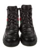 Gucci Web Accent Leather Combat Boots