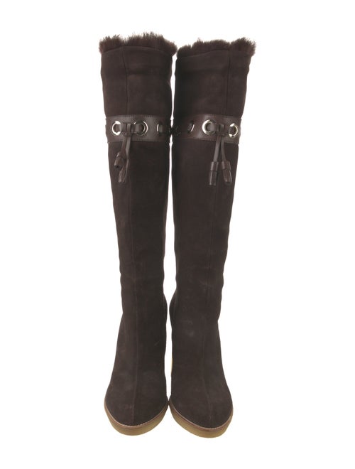 Gucci Suede Printed Lace-Up Boots