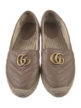 Gucci Double G Logo Leather Espadrilles