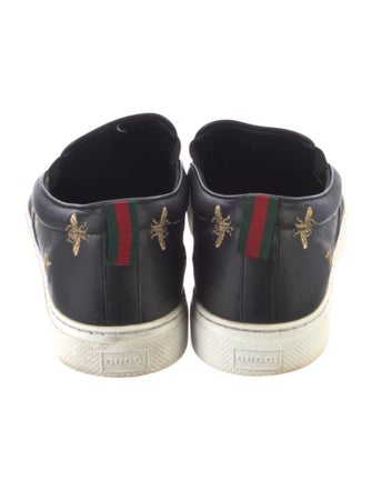 Gucci Leather Embroidered Accent Sneakers