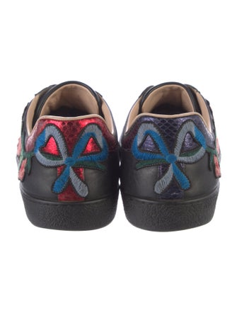 Gucci Leather Floral Print Sneakers