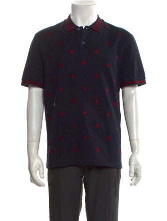 Gucci Bee Accent Printed Polo Shirt