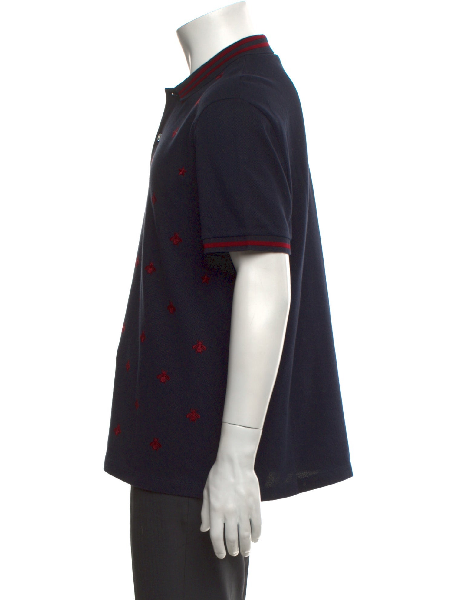 Gucci Bee Accent Printed Polo Shirt