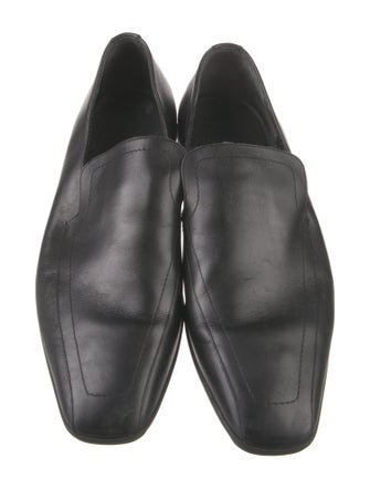 Gucci Web Accent Leather Loafers