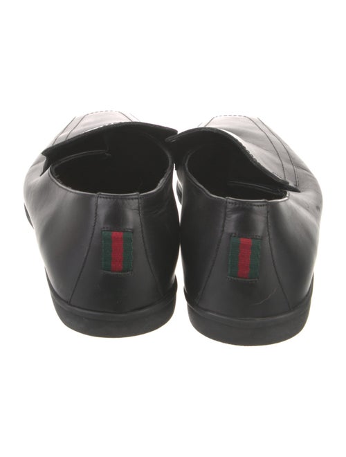 Gucci Web Accent Leather Loafers