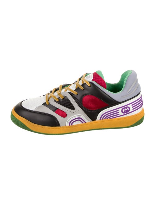Gucci Leather Colorblock Pattern Athletic Sneakers