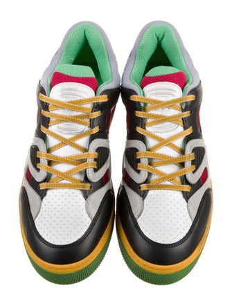 Gucci Leather Colorblock Pattern Athletic Sneakers