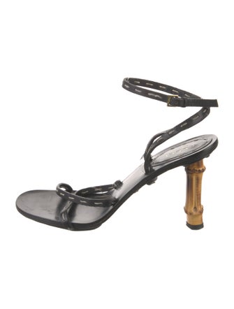 Gucci Bamboo Accent Leather Sandals