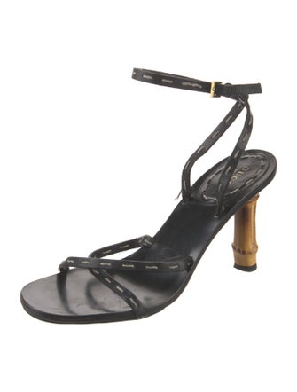 Gucci Bamboo Accent Leather Sandals