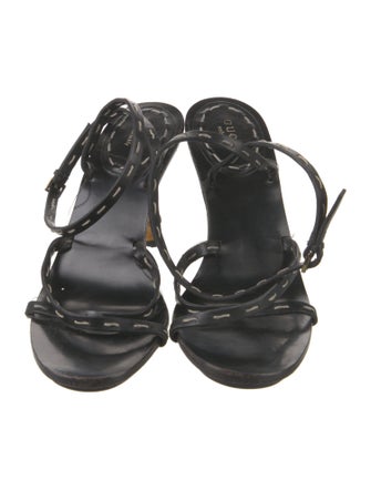 Gucci Bamboo Accent Leather Sandals