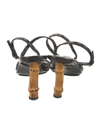 Gucci Bamboo Accent Leather Sandals