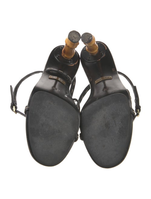 Gucci Bamboo Accent Leather Sandals