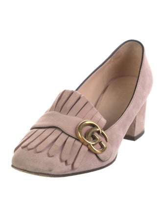 Gucci Double G Logo Suede Pumps