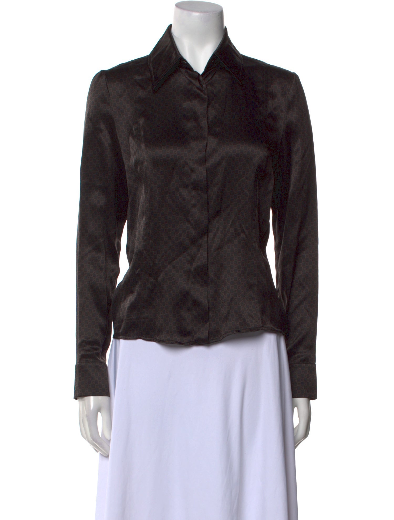 Gucci 2000 Silk Button-Up Top