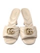 Gucci Double G Logo Leather Slides
