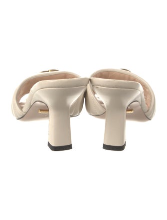 Gucci Double G Logo Leather Slides