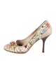 Gucci Flora Print Canvas Slingback Pumps